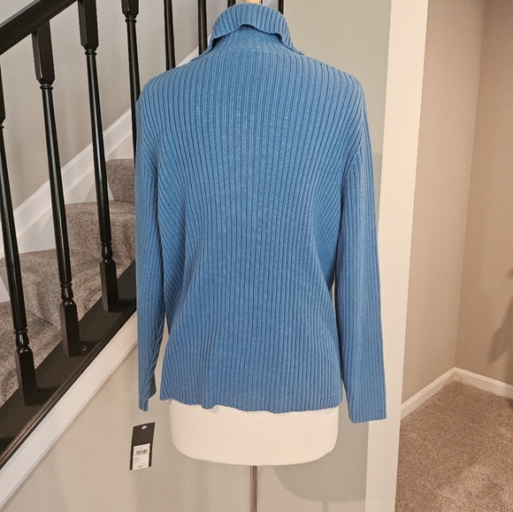Relativity Woman – Lakeside Blue Ribbed Cardigan Sweater (Size 1X) - Picture 9 of 16
